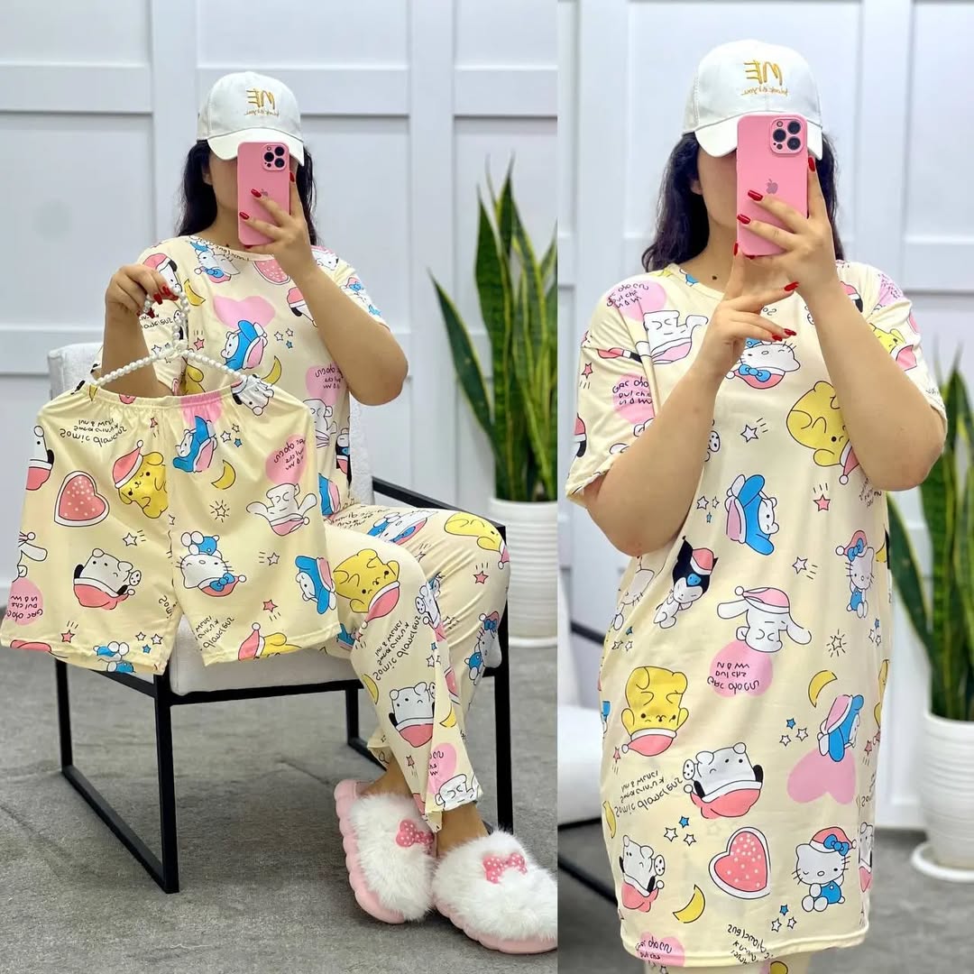 Ensemble 4PCS 💕 بيجــامة أربع قـطـع